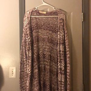 Purple and white sweater